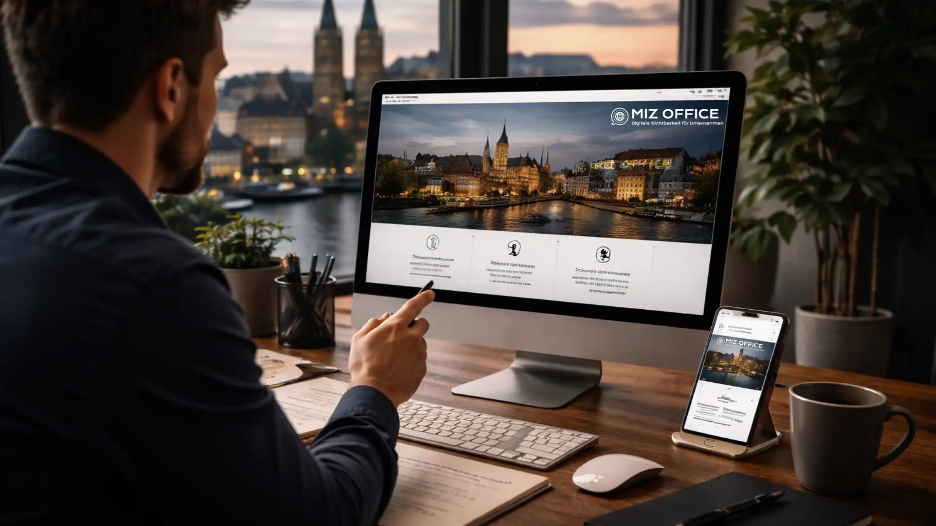 Website-Entwurf mit schwacher Struktur und unklarer Führung