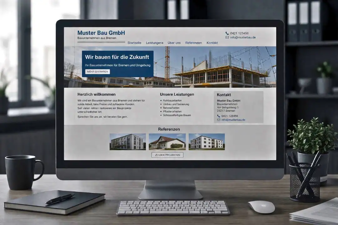 Alte Website mit schwacher Anfrageführung